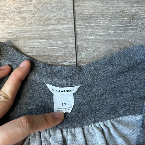 Club Monaco Tie Front Draped French Terry Cardigan - Picture 7 of 13